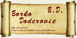 Borko Doderović vizit kartica